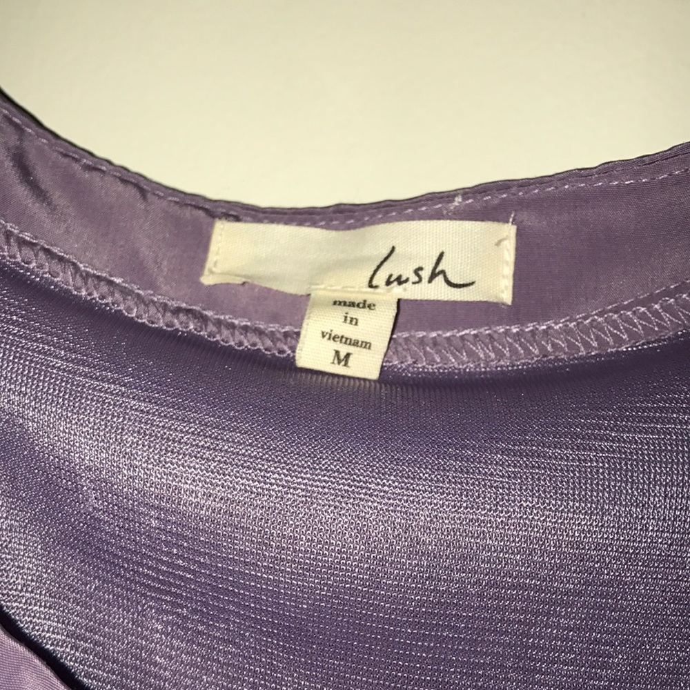 Purple short sleeve silky dress - Picture 4 of 6
